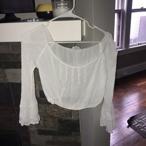 LA heart white crop top